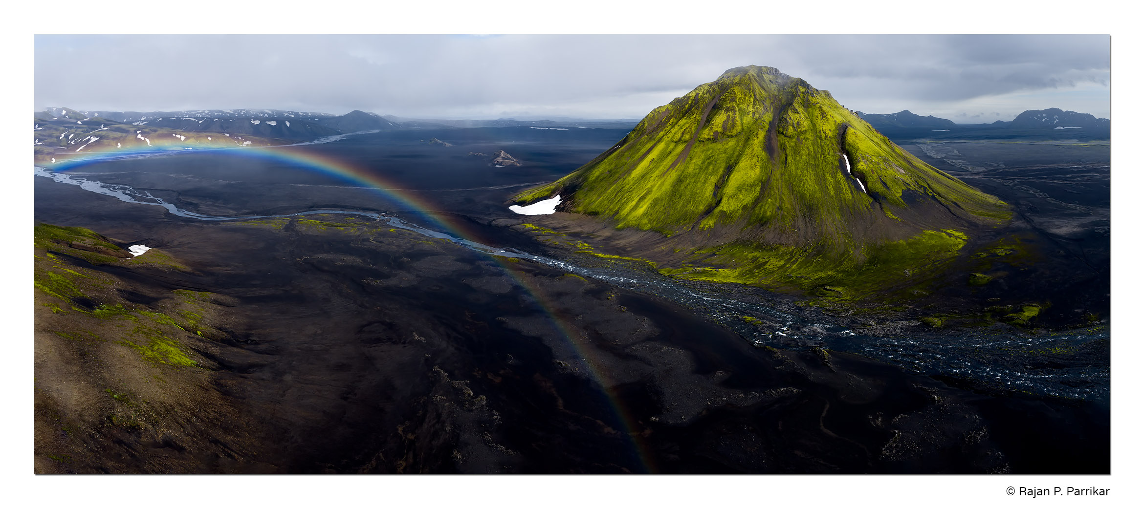 Maelifell-Rainbow-Aerial-Highlands-Iceland